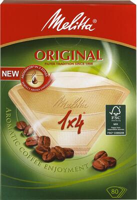 Kaffefilter 1X4 80 stk. ubleget - 18 pakker