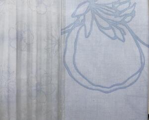 Badeforhæng 180x200cm. lyseblå med blomst