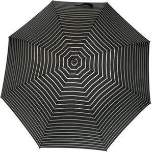paraply Lang sort med sølv striber
