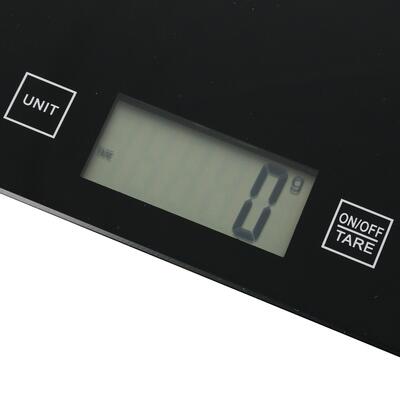 Køkkenvægt sort 5kg. Digital 15x15cm.