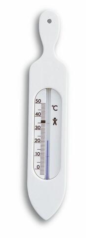 Termometer til bad i hvid plast