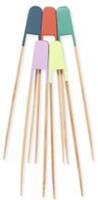 Nipnap pincet i bambus lille colorful - 5 stk.